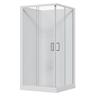 2 Sided Slider Flat Wall Acrylic Shower Offset Waste 1000 x 1000 x 2015mm White