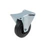 Rubber Fixed Castor 100mm 70kg Black