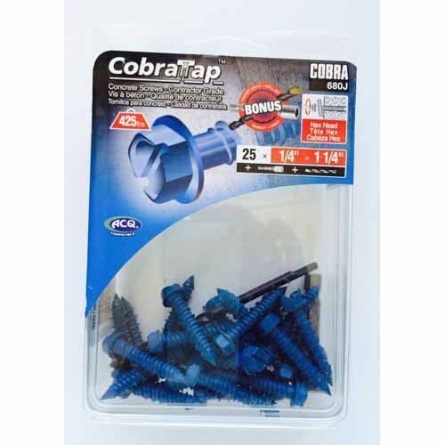 Concrete Screws Hex Head 25 Pack