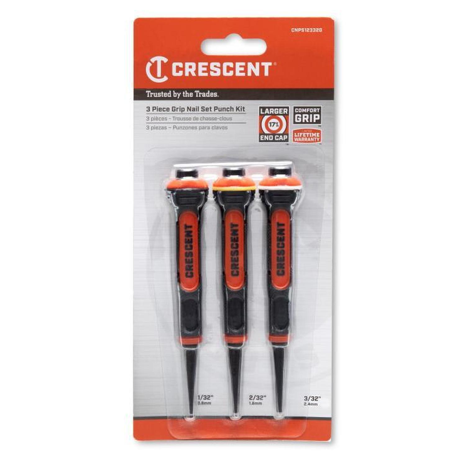 3 Piece Dual Material Nail Punch Set