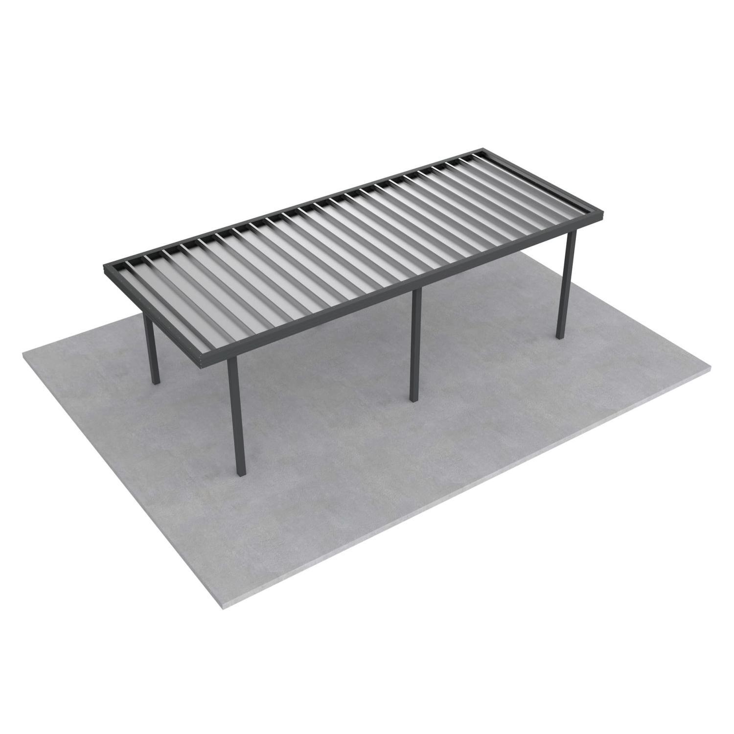 Single Carport L: 7250mm, W:3000mm, H:2100mm Grey Friars