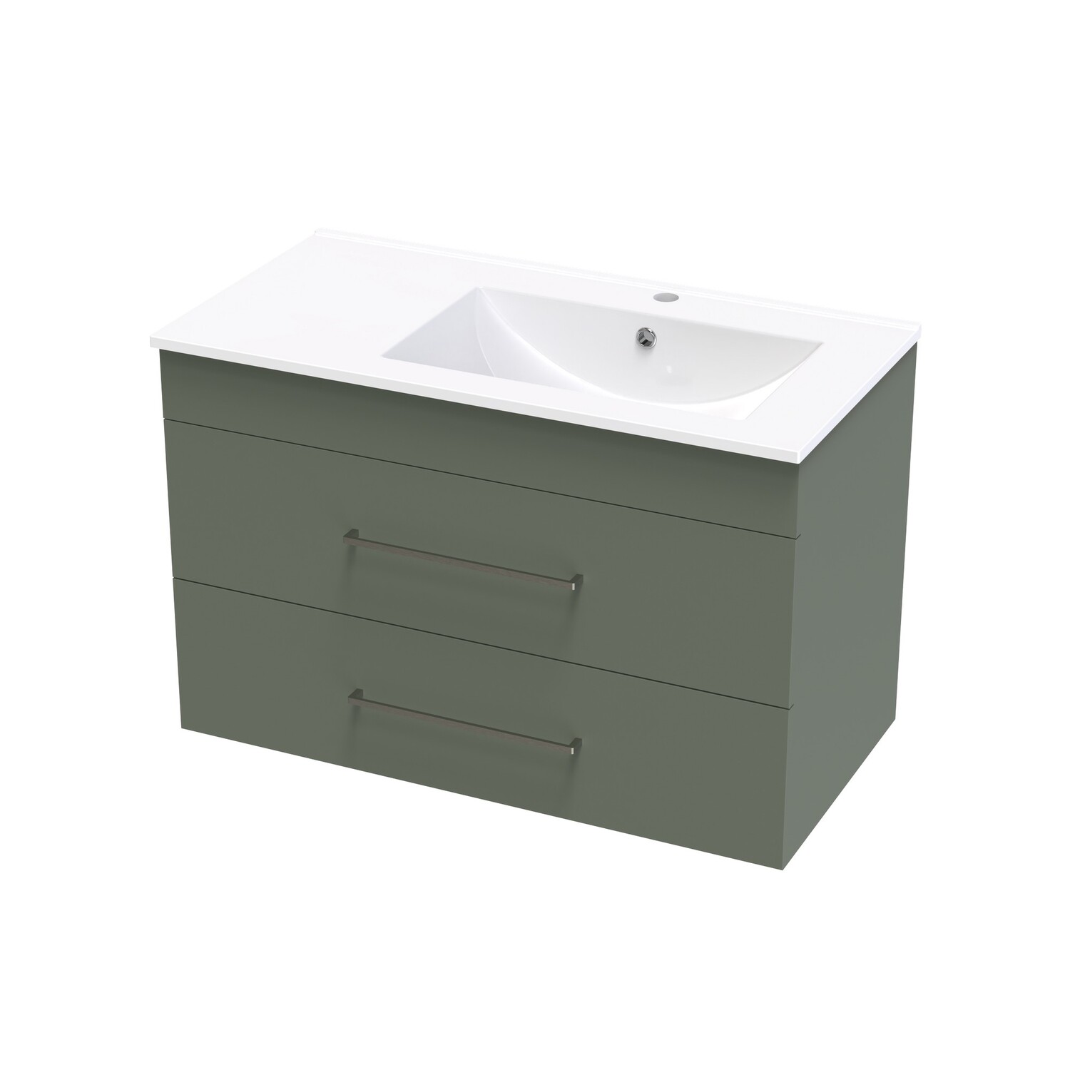 Cashmere Valley 900 Right Hand Bowl Double Drawer Wall Colour