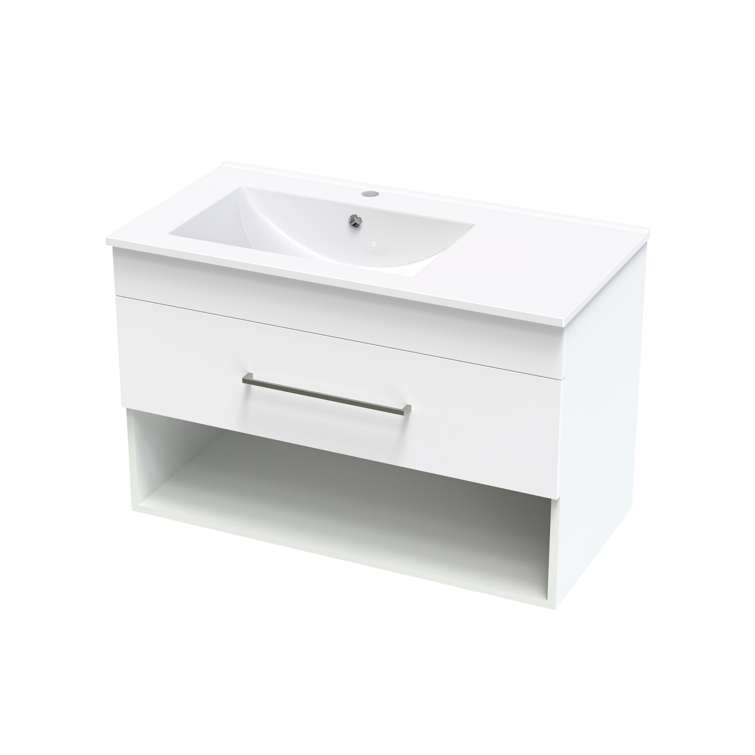 Cashmere Valley 900 Left Hand Bowl Drawer Open Ultra Gloss White