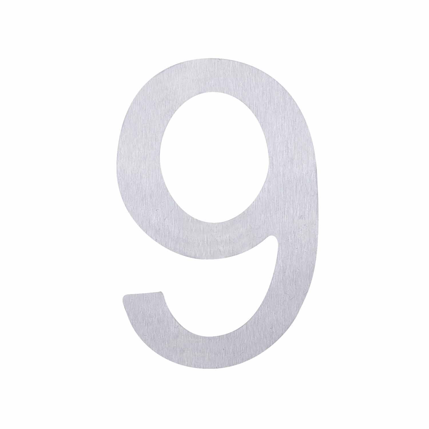 Adhesive Stainless Steel Numeral #9
