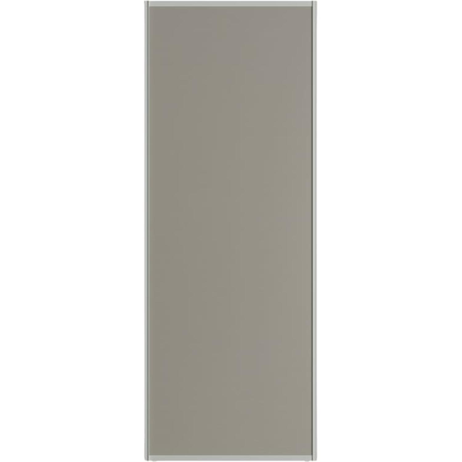 Sliding Wardrobe Door (White Frame) H: 2000mm, W: 600mm Mist Grey
