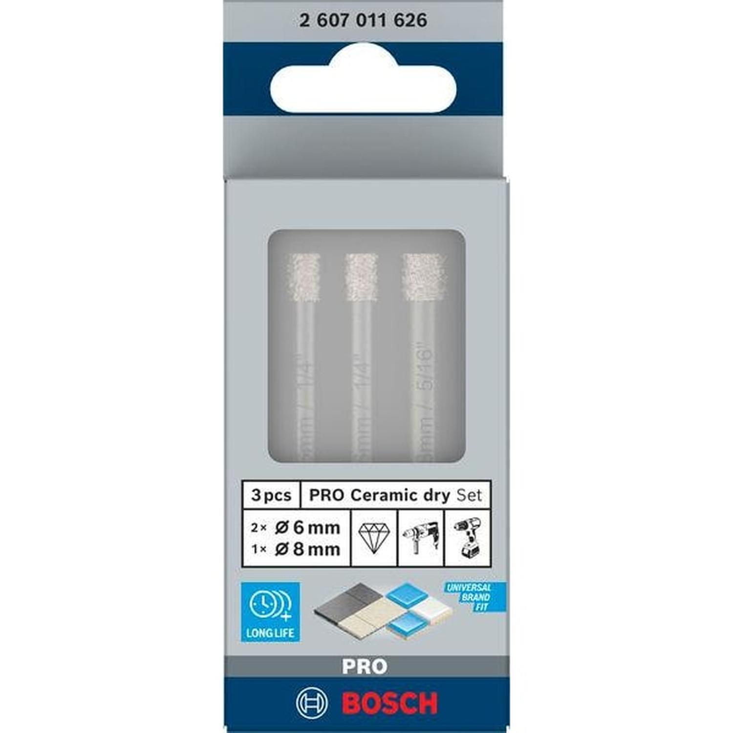 Ceramic Diamond Drill Bit Set 3PC 6/6/8mm