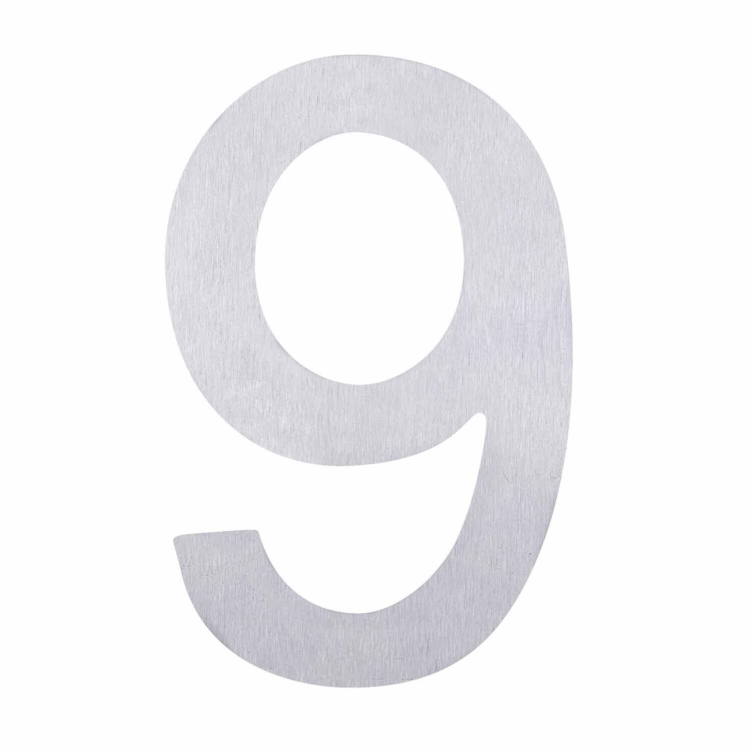 Adhesive Stainless Steel Numeral #9