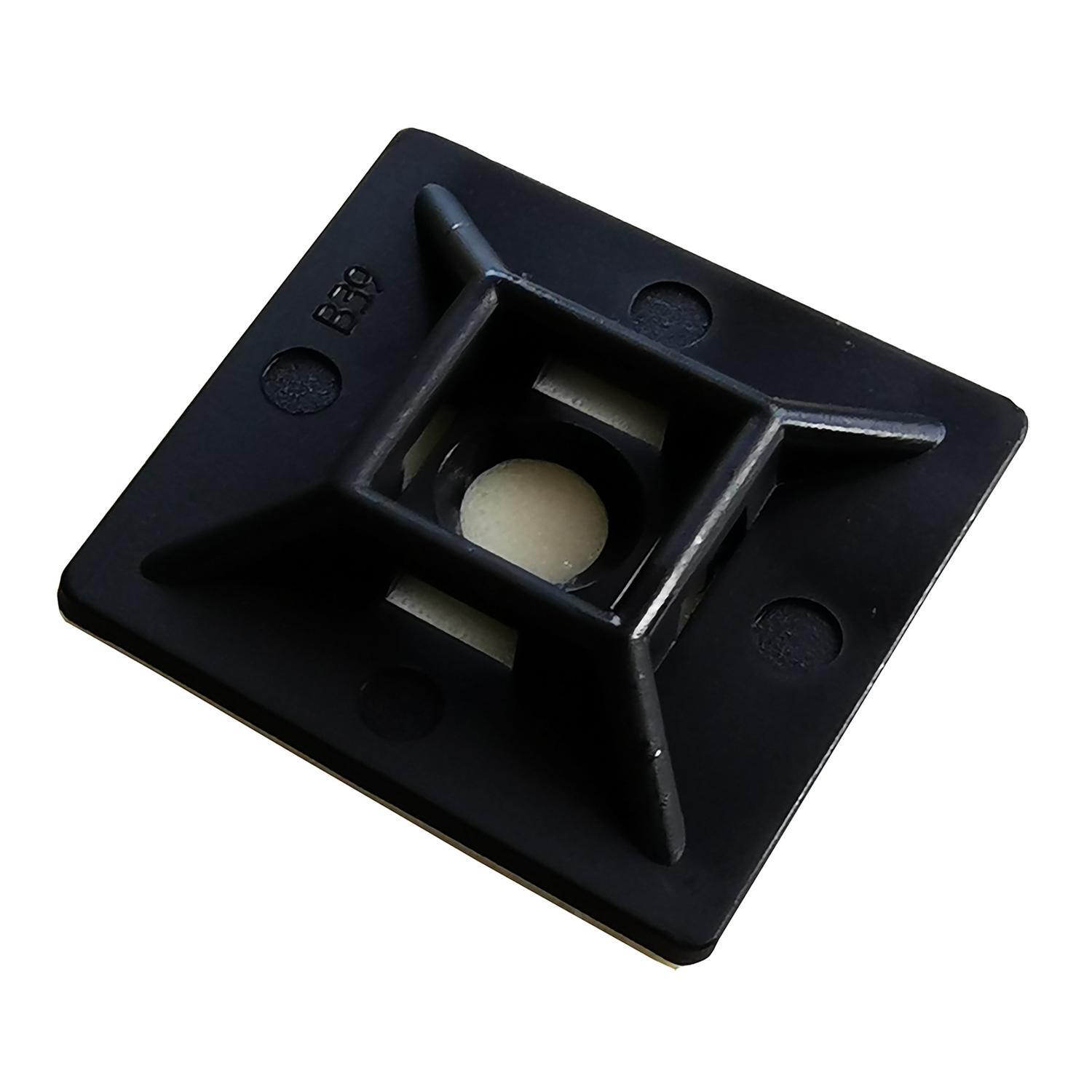 Cable Ties mount Pad 28mm x 28mm 20 Pack Black