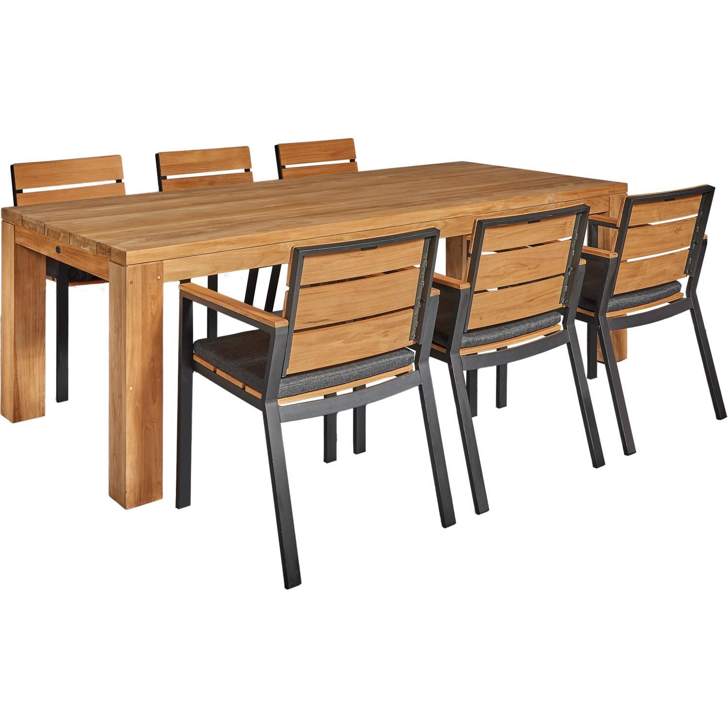 Large Outdoor Dining Setting With Montego Chairs 5 Piece