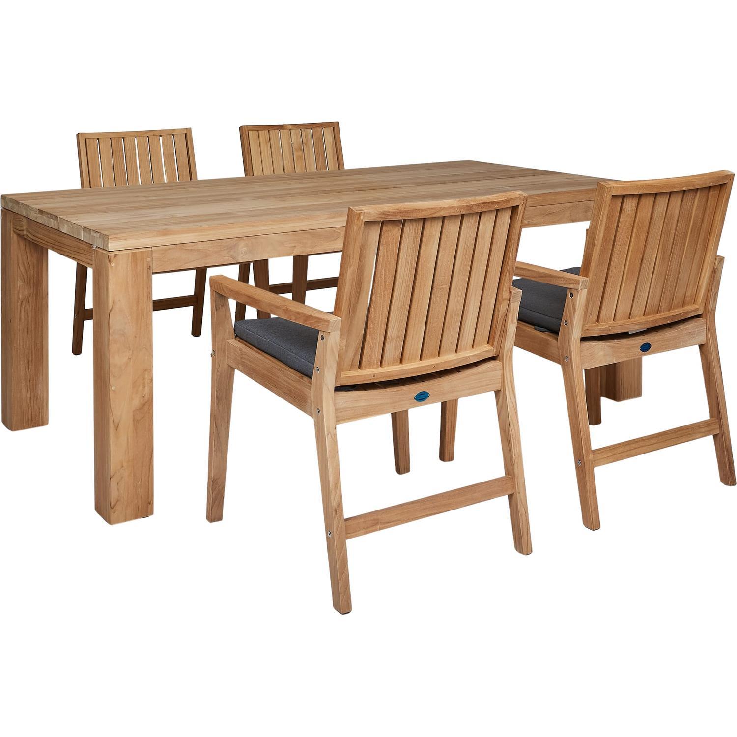 Outdoor Dining Setting With Arm Chairs 5 Piece