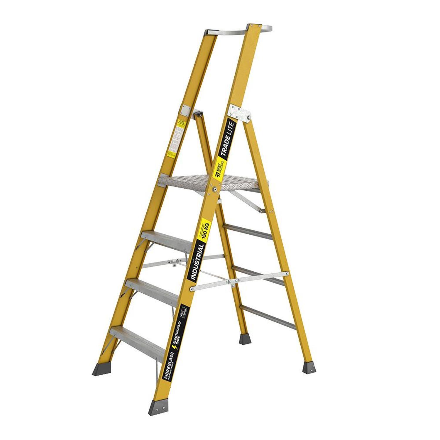 4 Step Platform Ladder 150 kg Rated Fibreglass