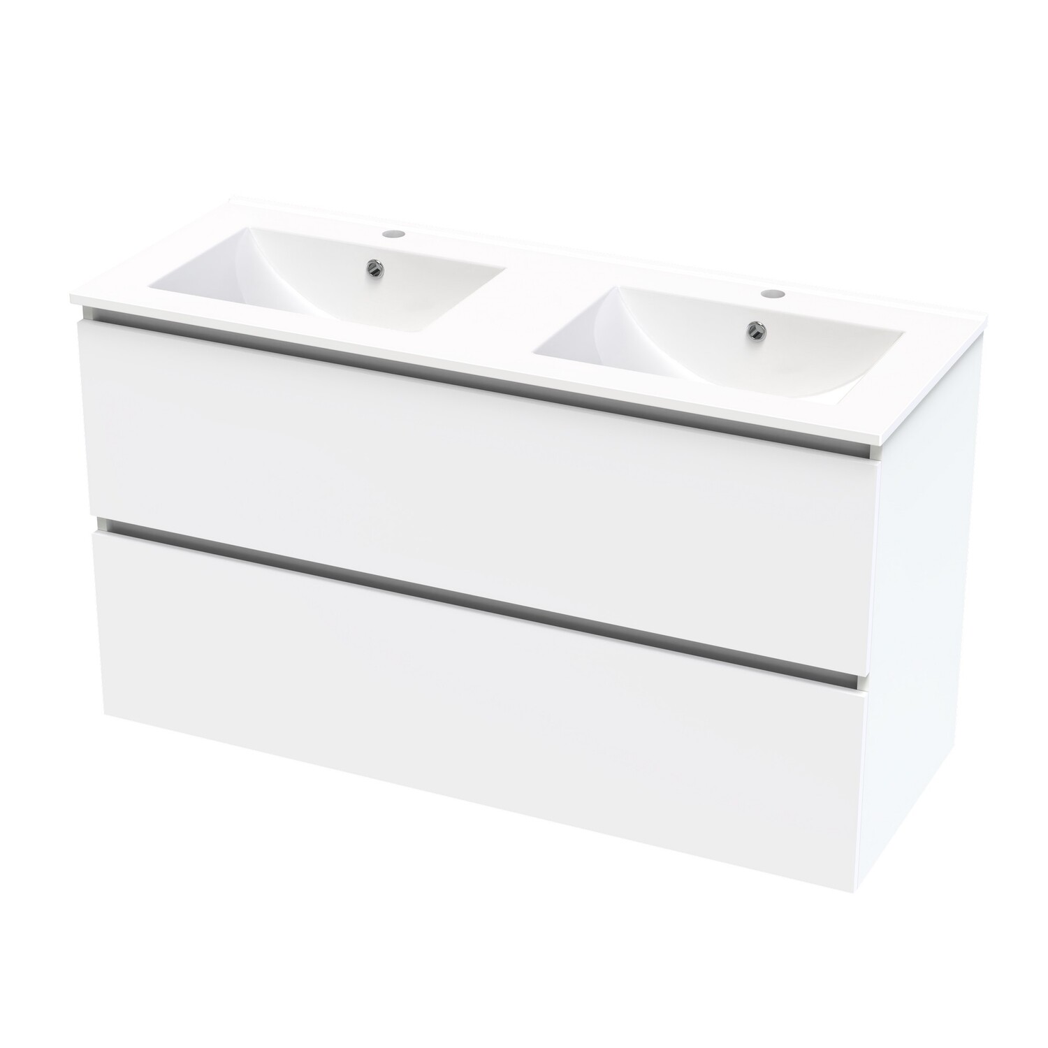 Double Drawer Double Bowl Wall Hung Vanity