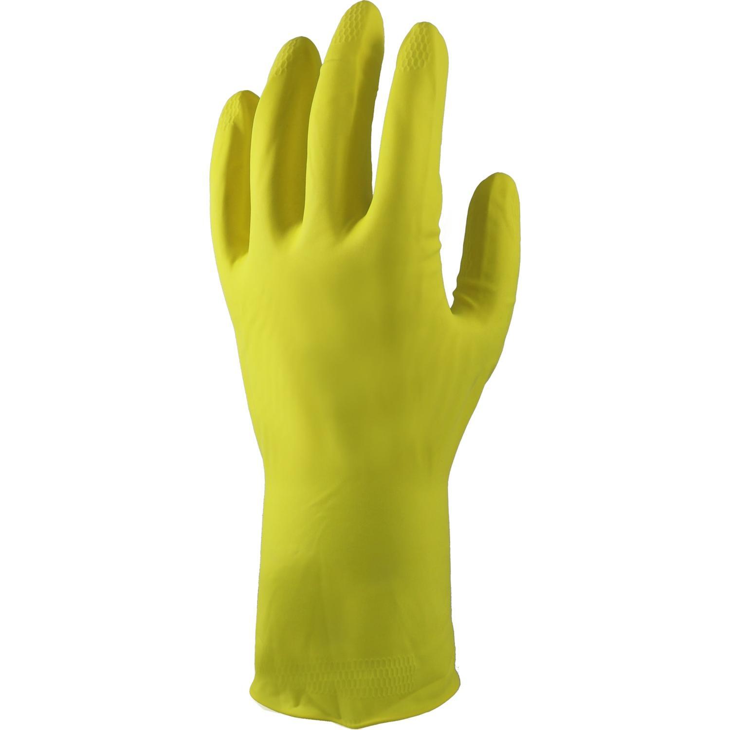 Yellow Flocklined Household Rubber Glove X-Large Yellow