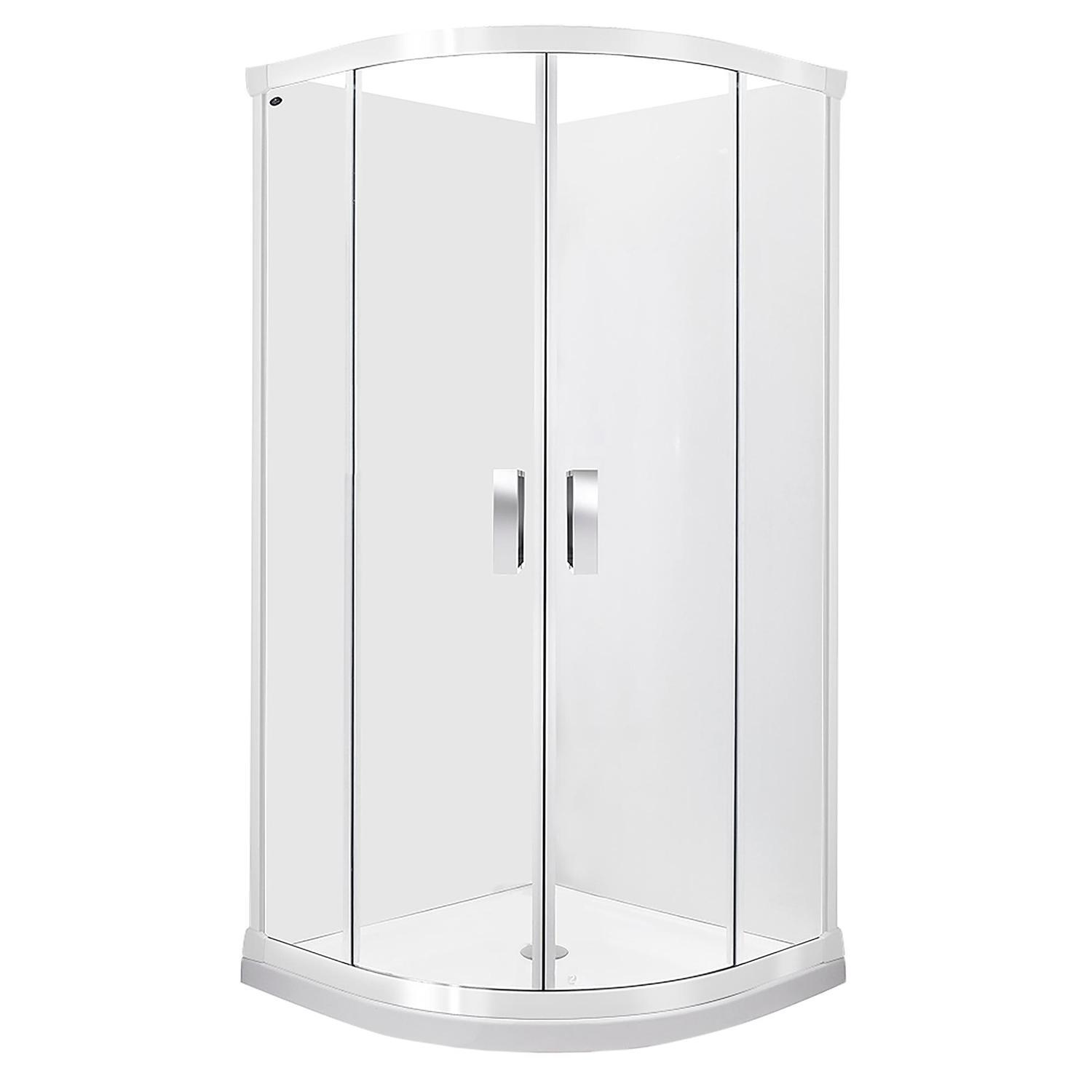 Emerald II Round Sliding Shower 900mm x 900mm White