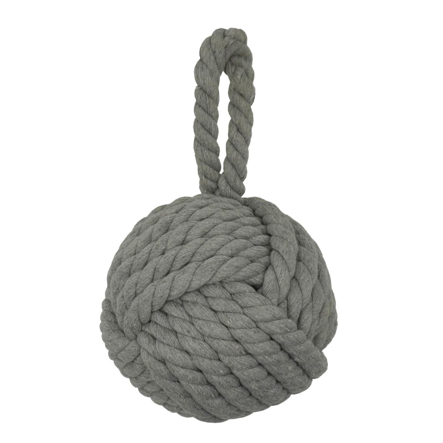 Rope Ball Door Stop Grey