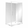 Capricorn Square Shower Flat Wall Right Hand Tray with 2 Panel Sliding Door