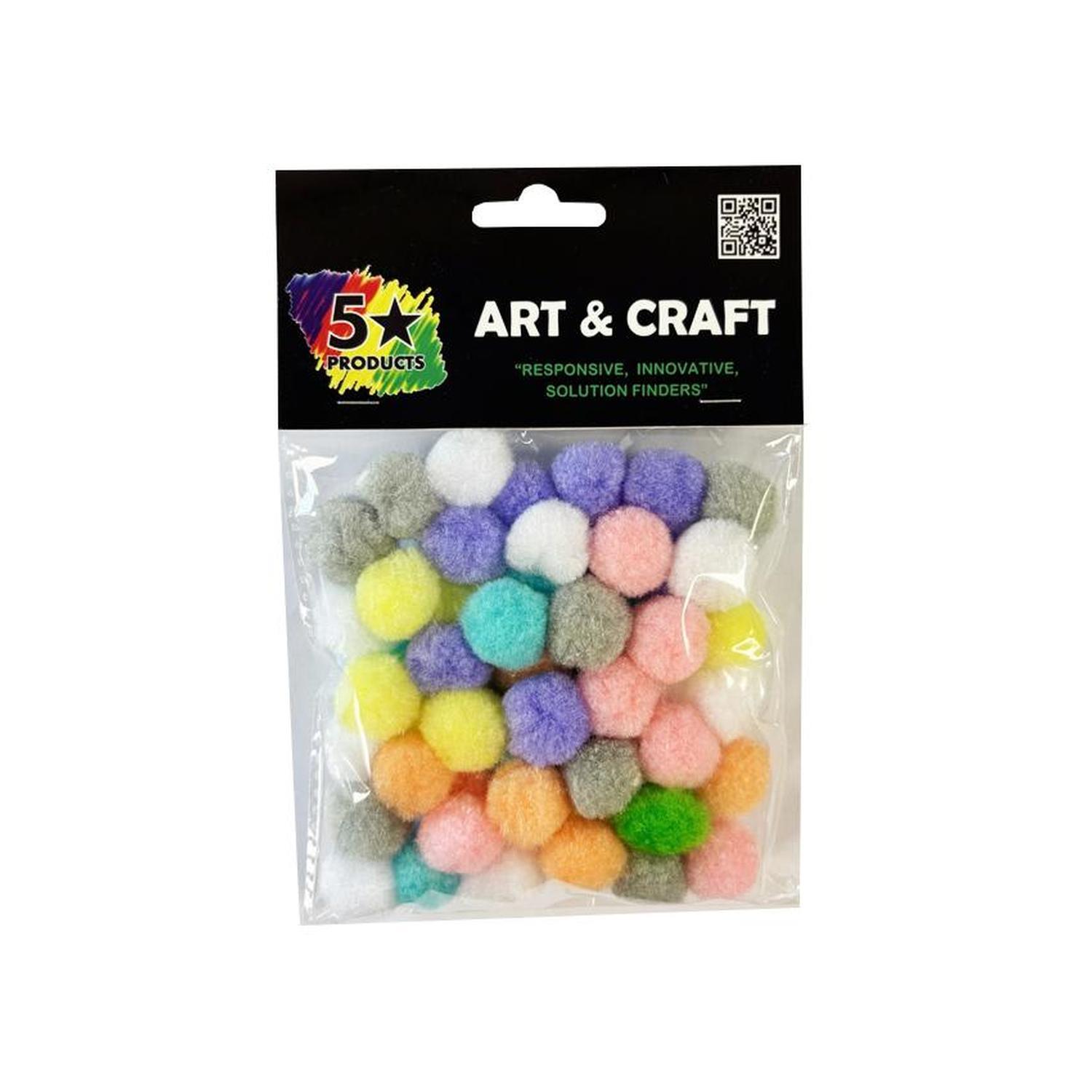 Pom Poms Pastel 20mm 50 Pieces Assorted Colours