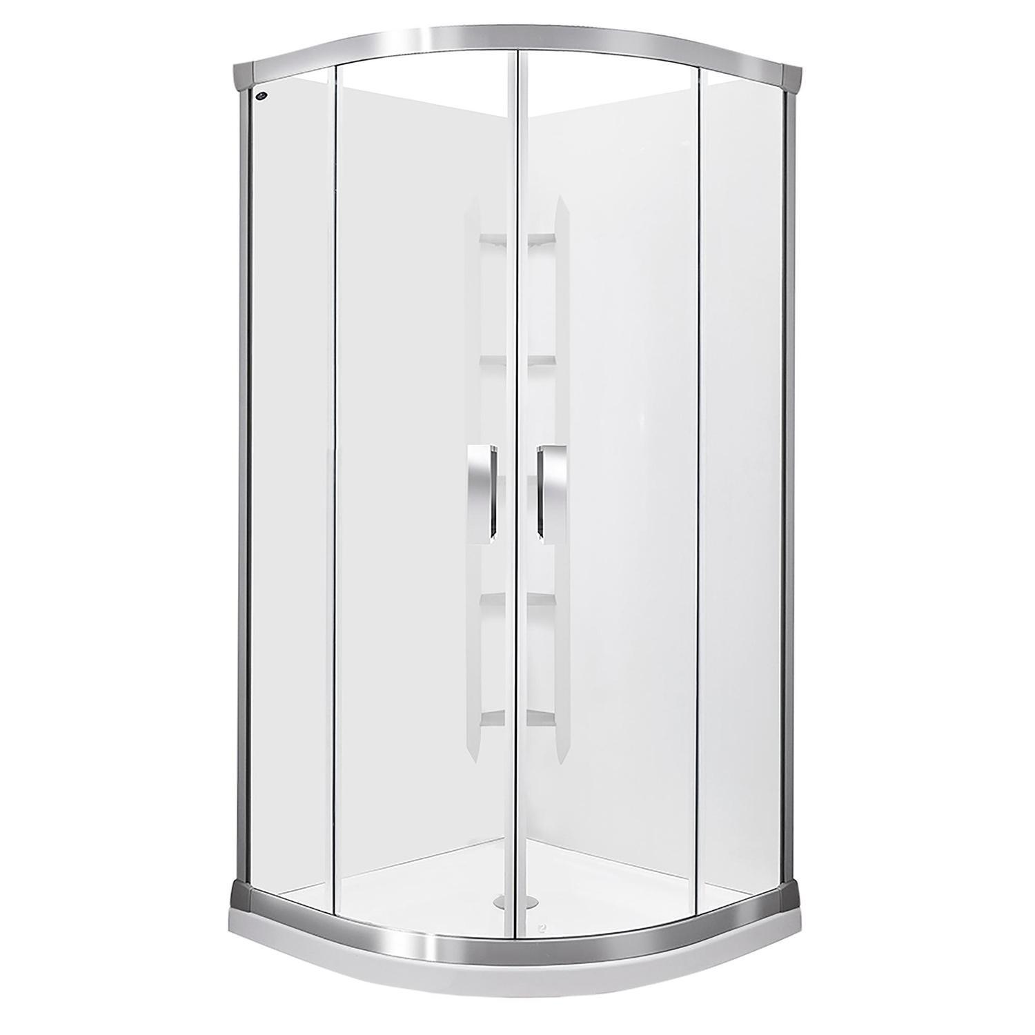 Emerald II Round Sliding Shower 1000mm x 1000mm Metallic Grey