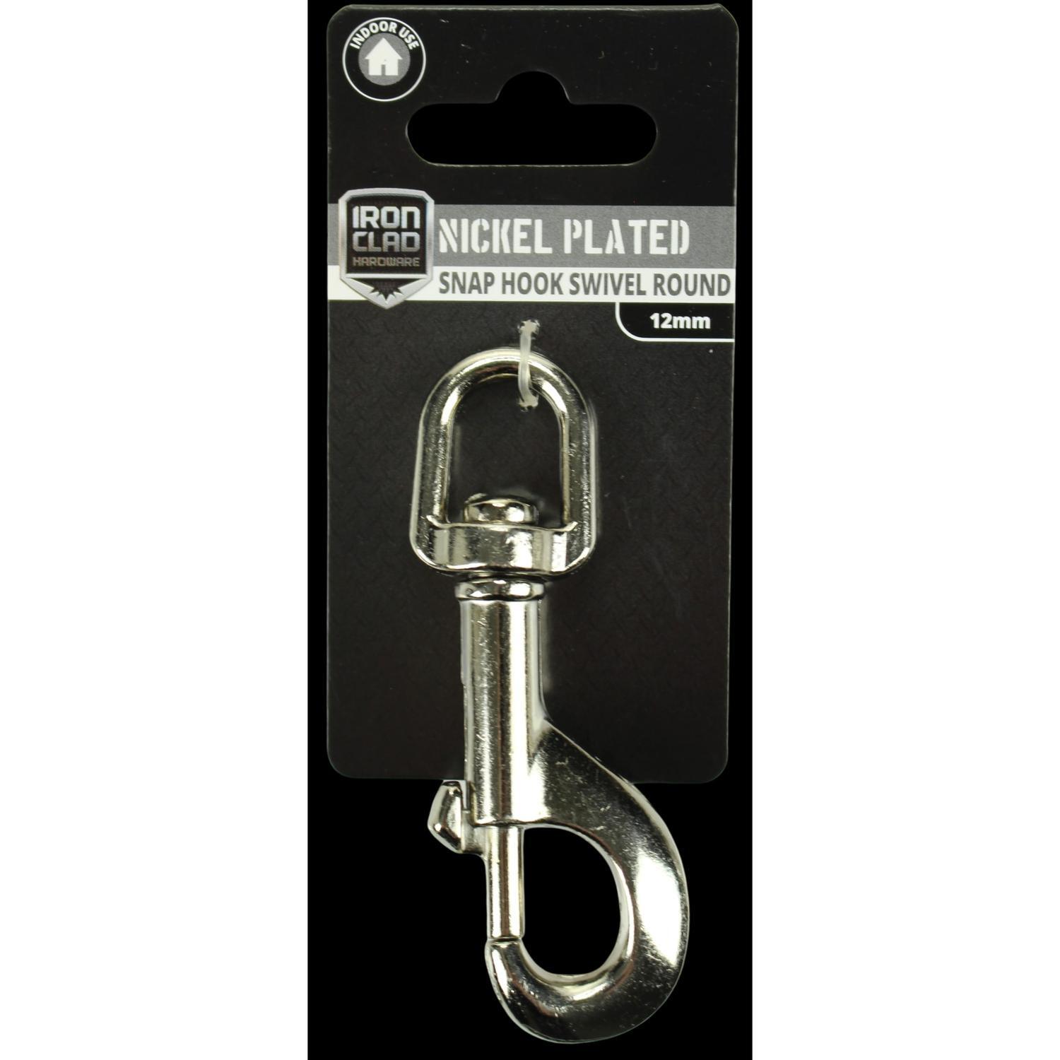 Snap Hook Round Swivel  12mm Nickel Plated