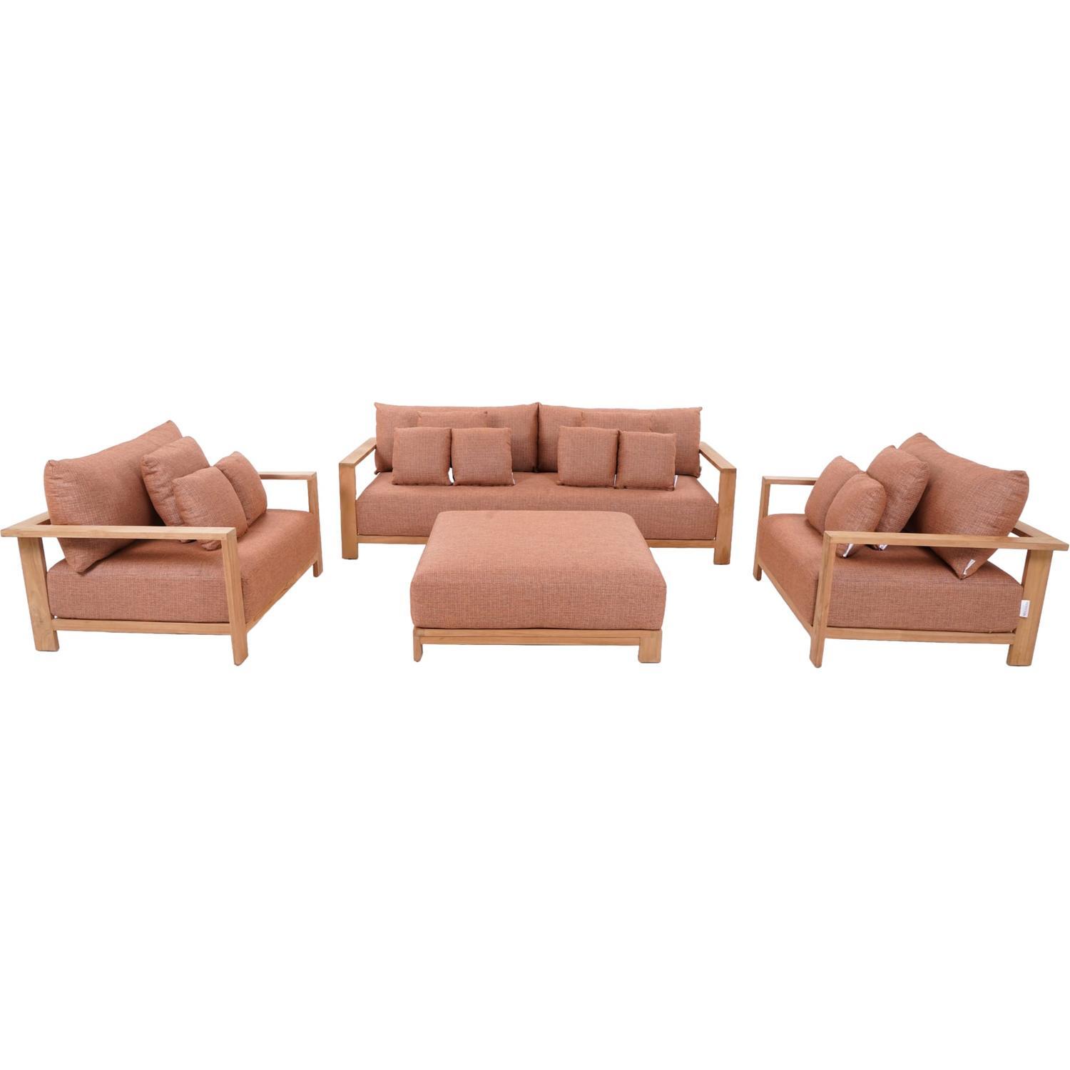 Florence Outdoor Lounge Setting 4 Piece Burnt Orange