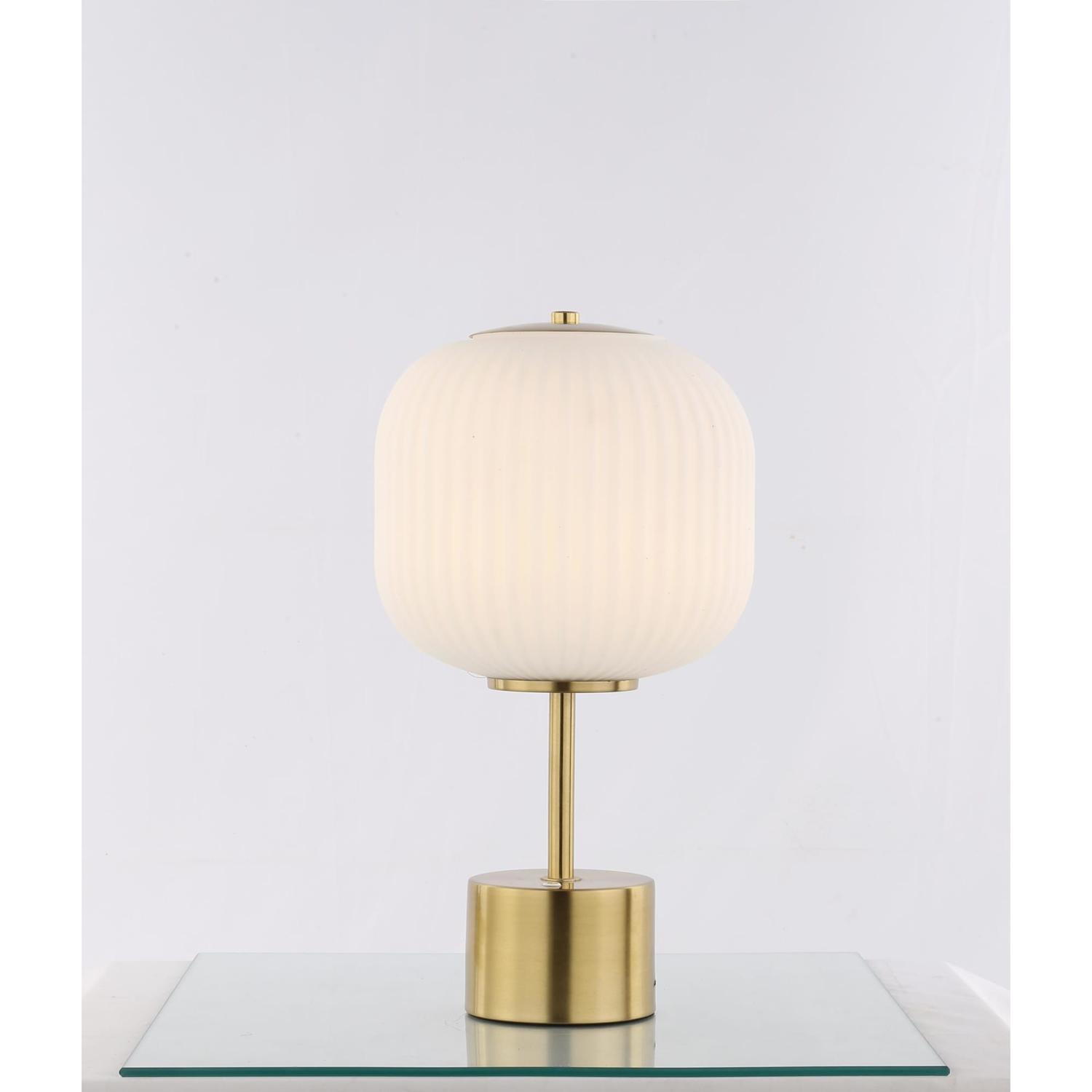 Mira Table Lamp H: 380mm, Dia: 200mm Gold & Glass