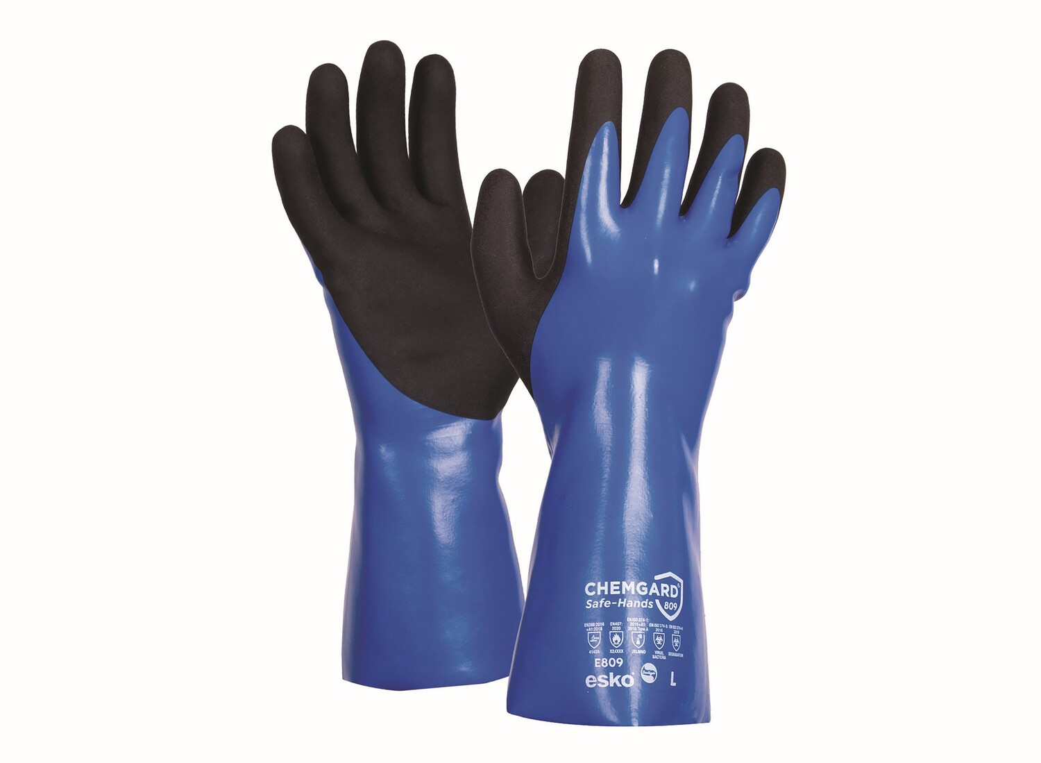 Double-Dipped Chemical Resistant Gauntlet M Blue