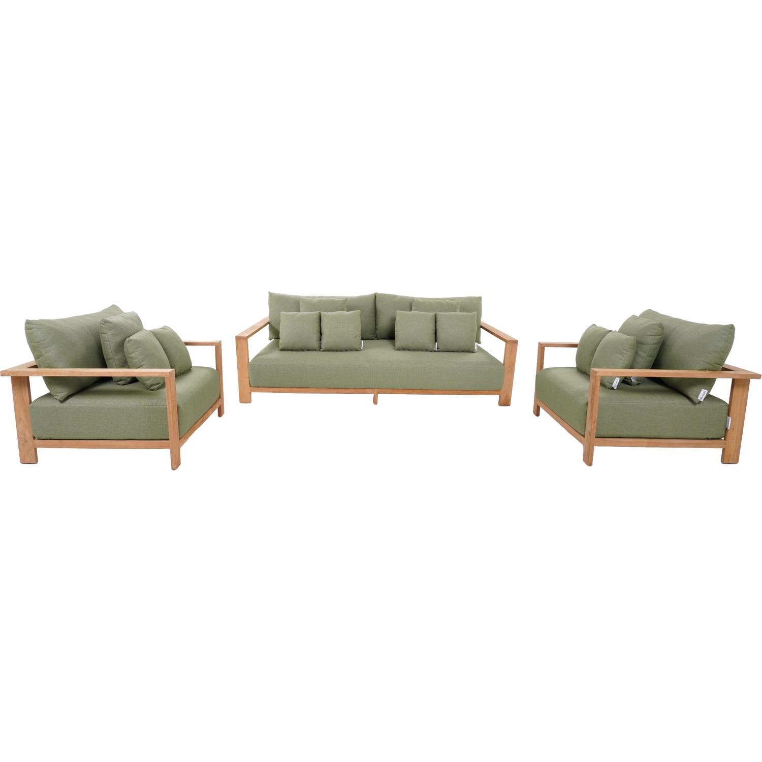 Florence Outdoor Lounge Setting 3 Piece Olive