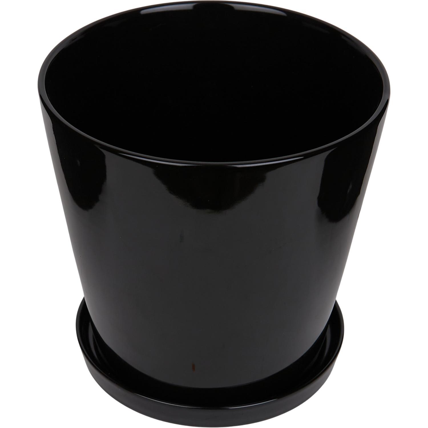 Florist Pot and Saucer XS Black