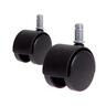 Twin Hood Friction Stem Castor with Socket  50mm Black