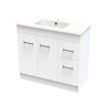 Cashmere Slim Classic Floor Standing Vanity H: 856mm, W: 890mm, D: 380mm Ultra Gloss White