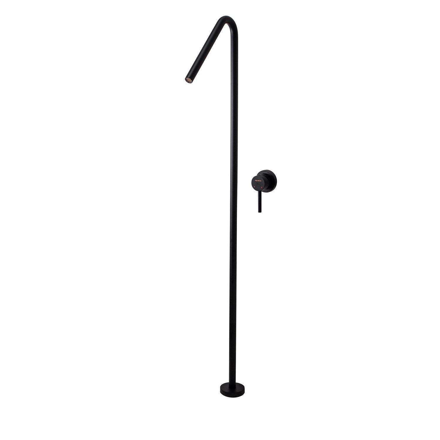 Floor Bath Spout and Mixer Black