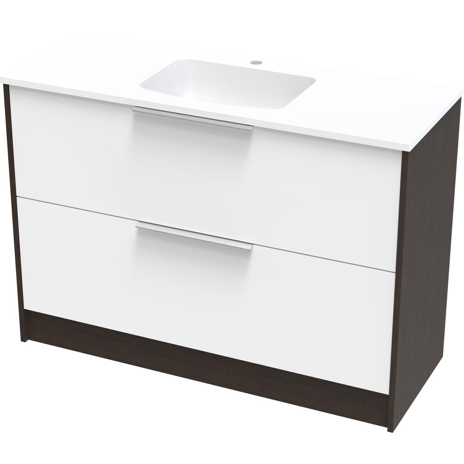 Nikau Grove 1200 Double Drawer Floor Ultra Gloss White/Colour