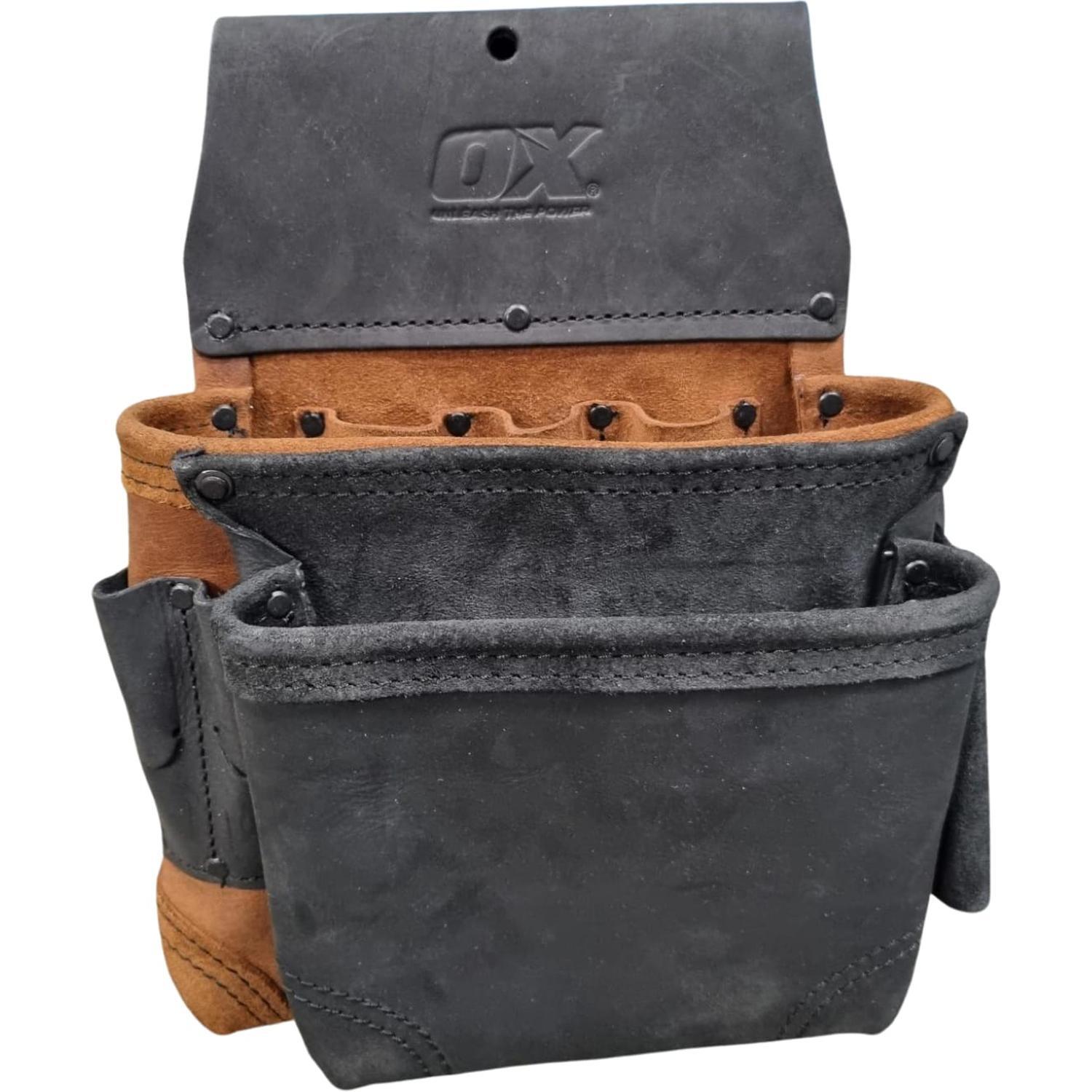 Pro Tradies Pouch Heavy Duty Leather 8 Pocket