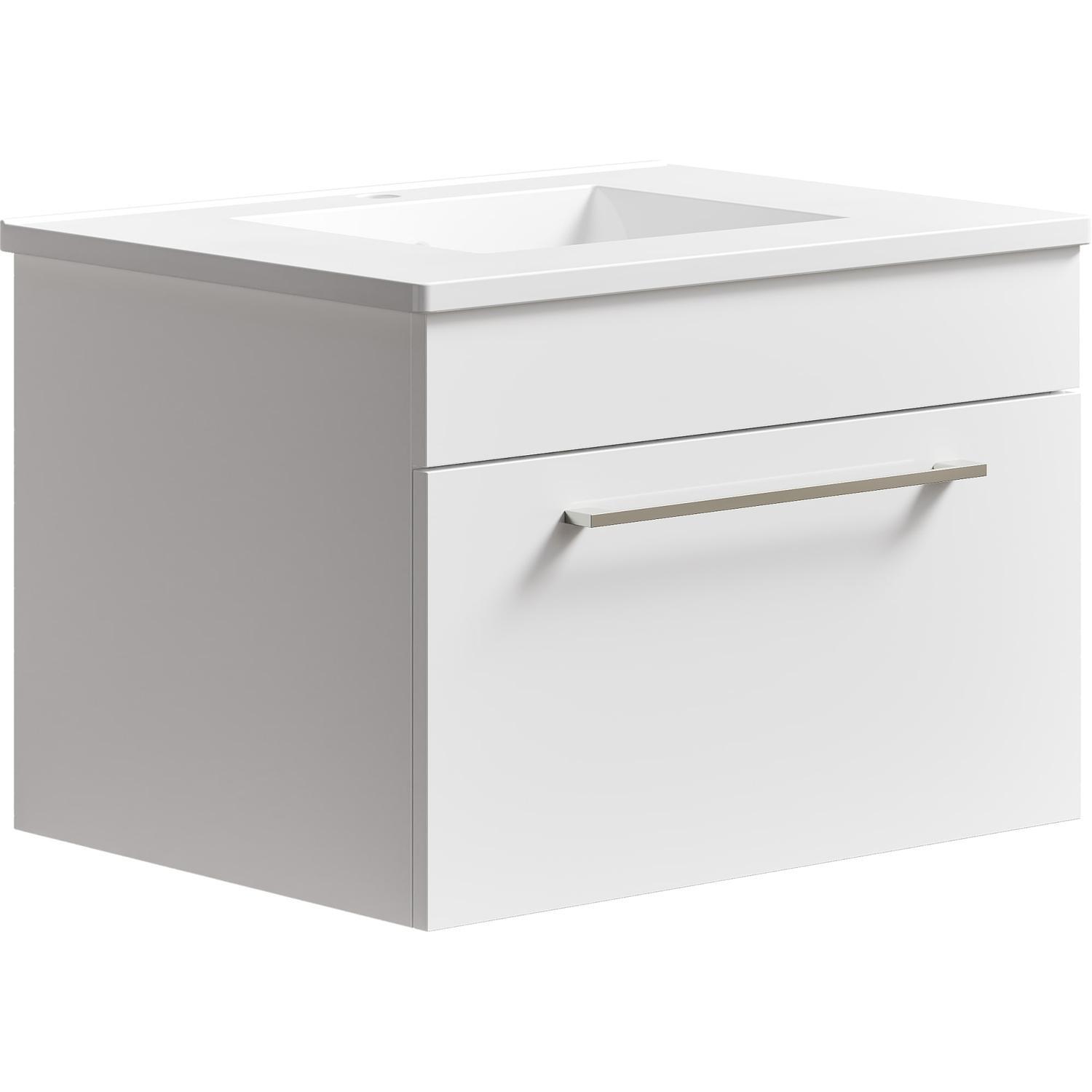 Thin Butler Wall Hung Vanity 600mm Gloss White