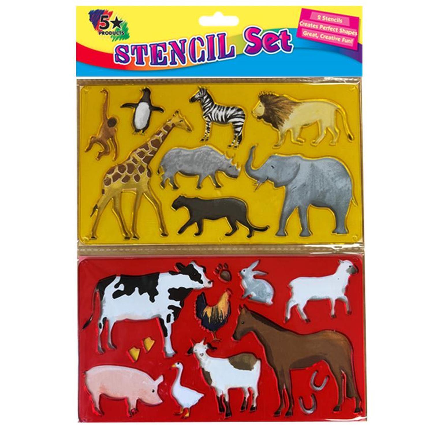 Stencil  2 Piece Farm & Wild Animals