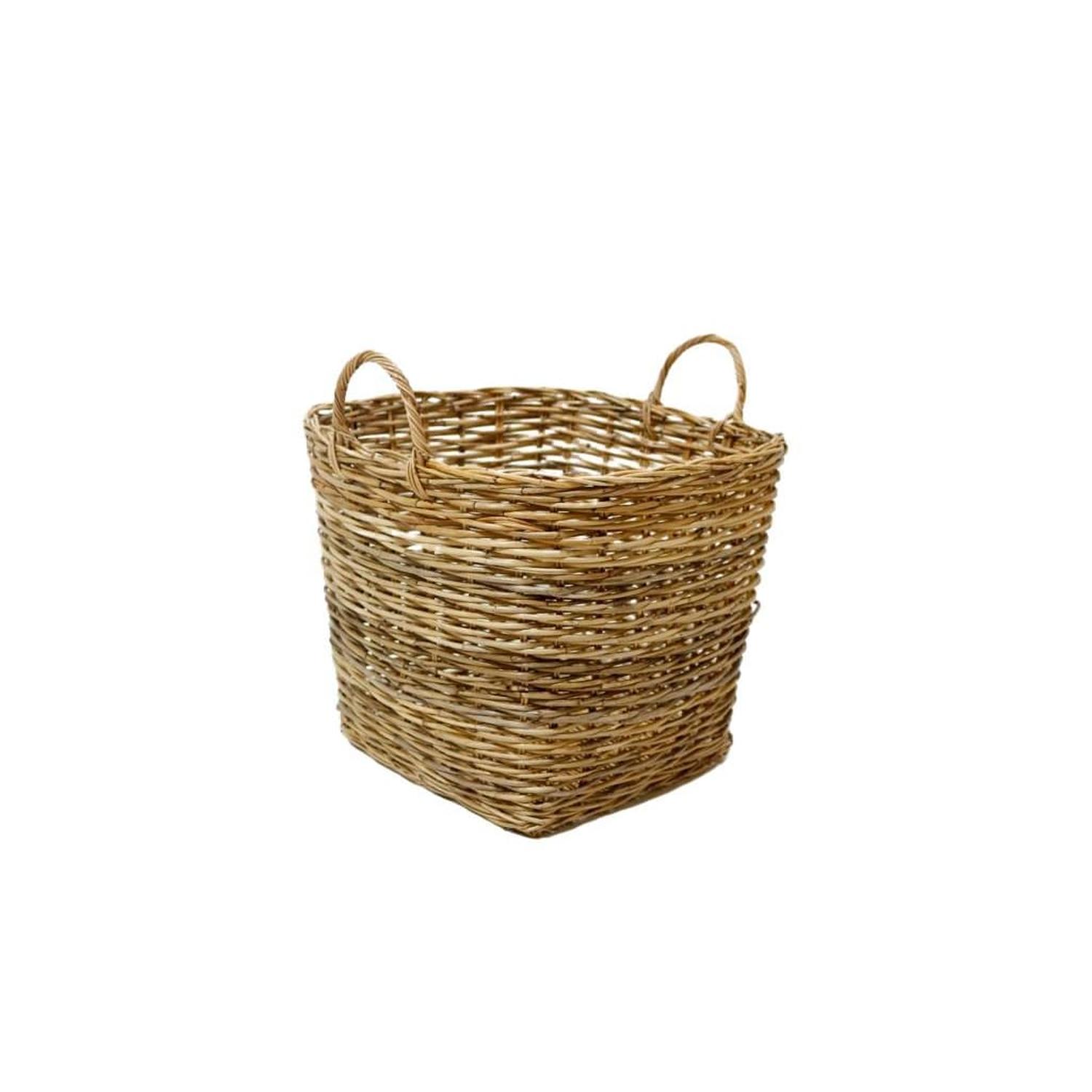 Nouveau | Square Log Basket Medium L48 x W48 x H41 cm Natural | Mitre10