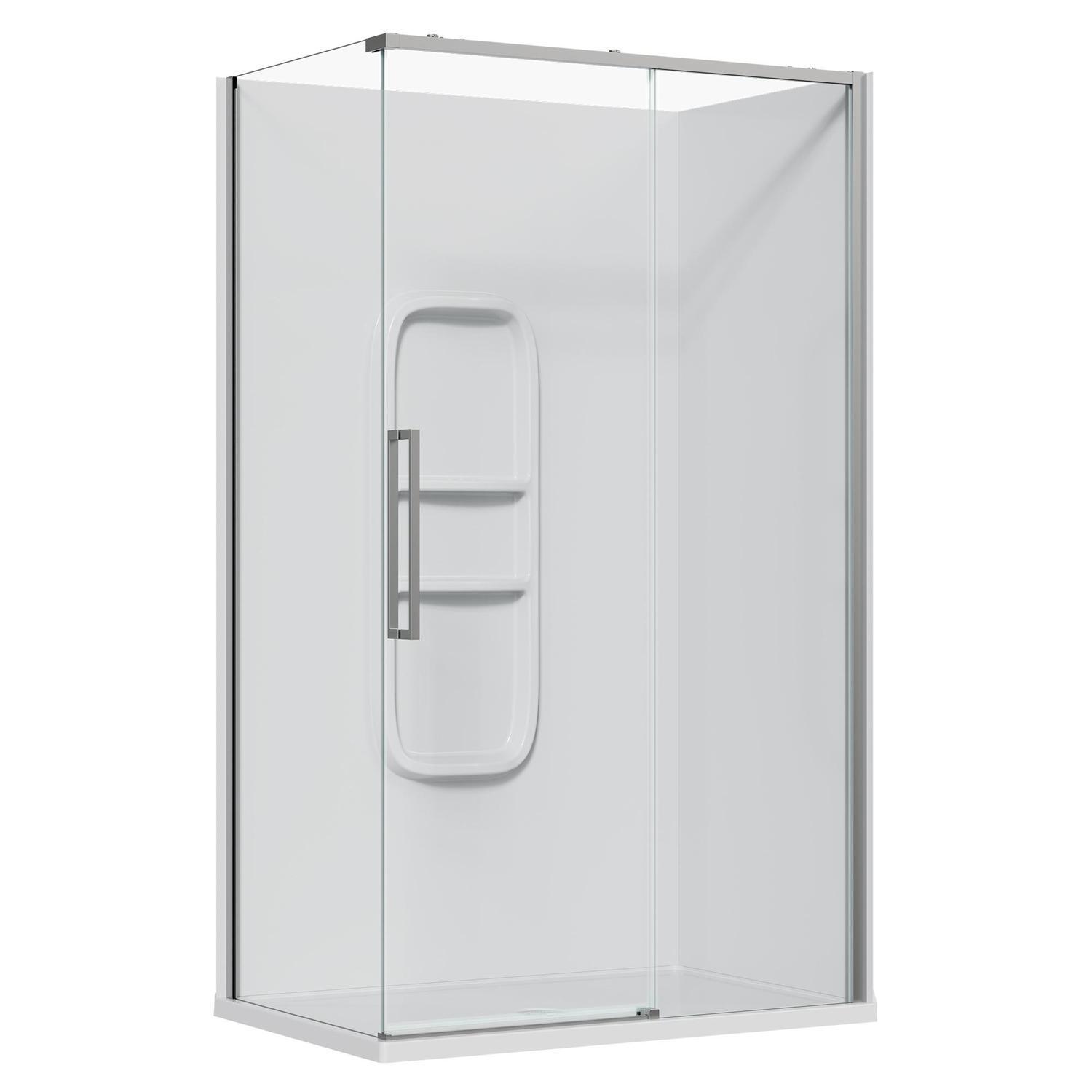 2 Sided Frameless Sliding Side Mould Acrylic Shower RH 1200 x 800 x 2040mm Chrome
