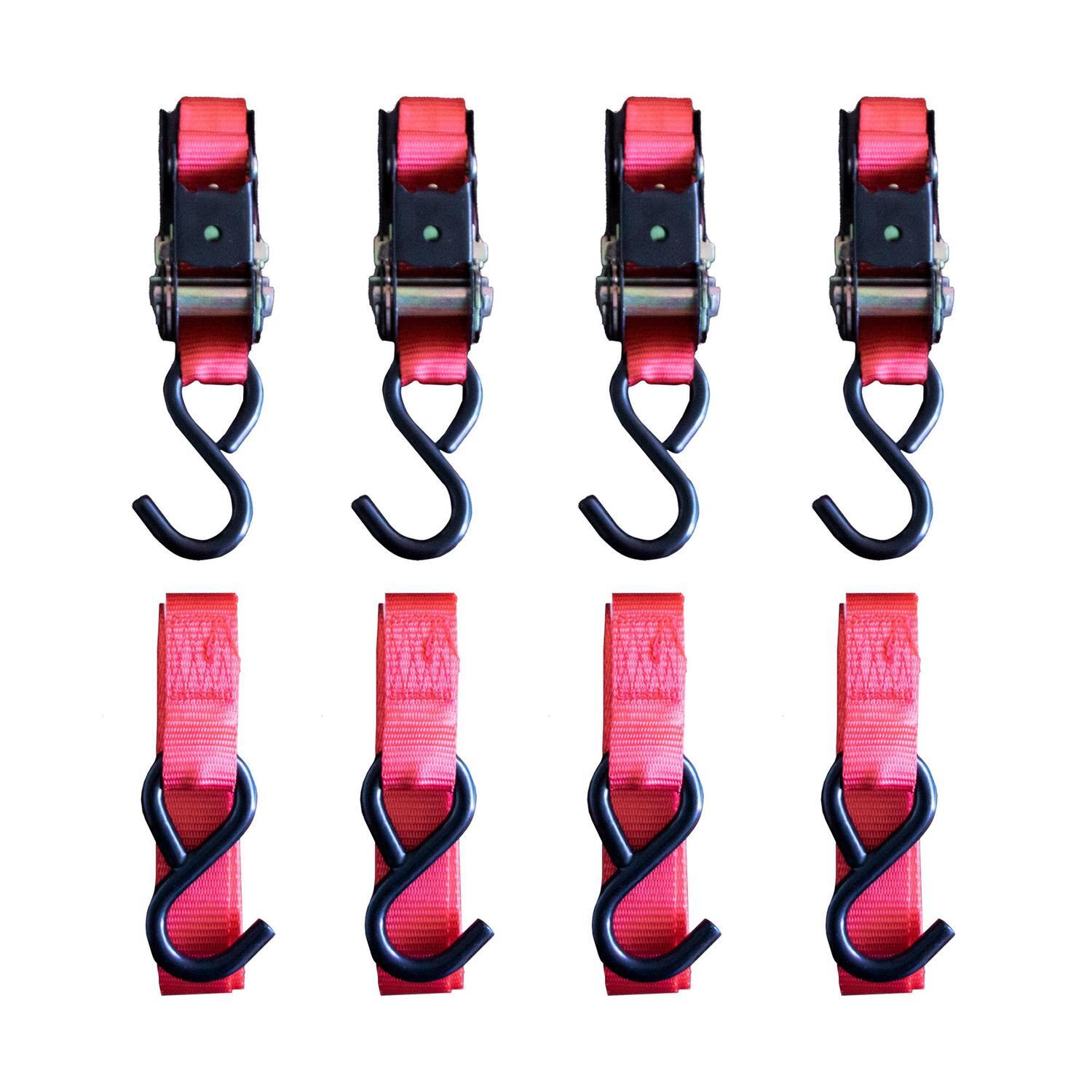 TIEDOWN RATCHET 25MM X 4M 700BS 4PK