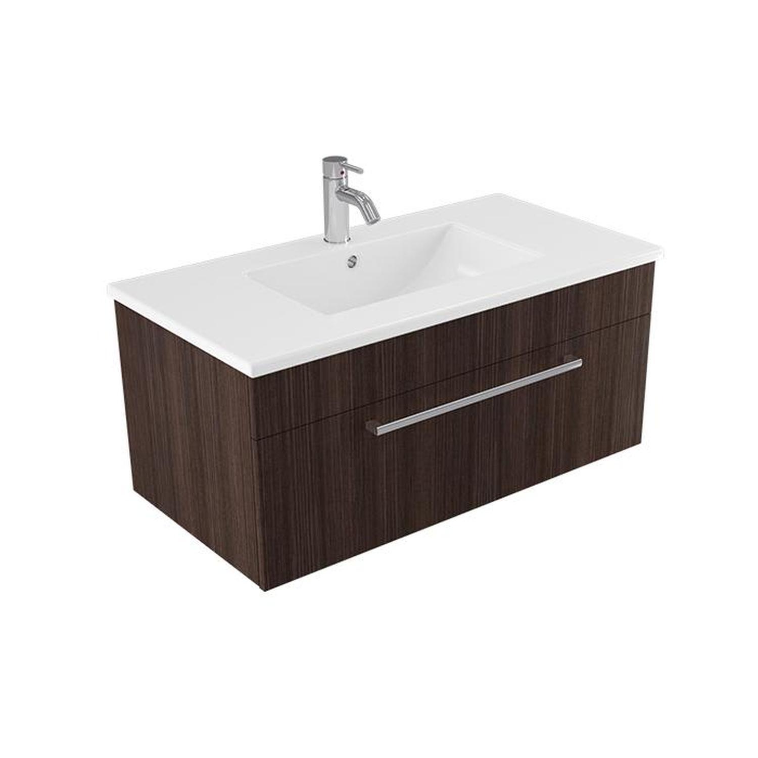 Calais Wall Vanity 900mm Charred Oak