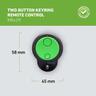 Two Button Keyring Garage Remote  Green