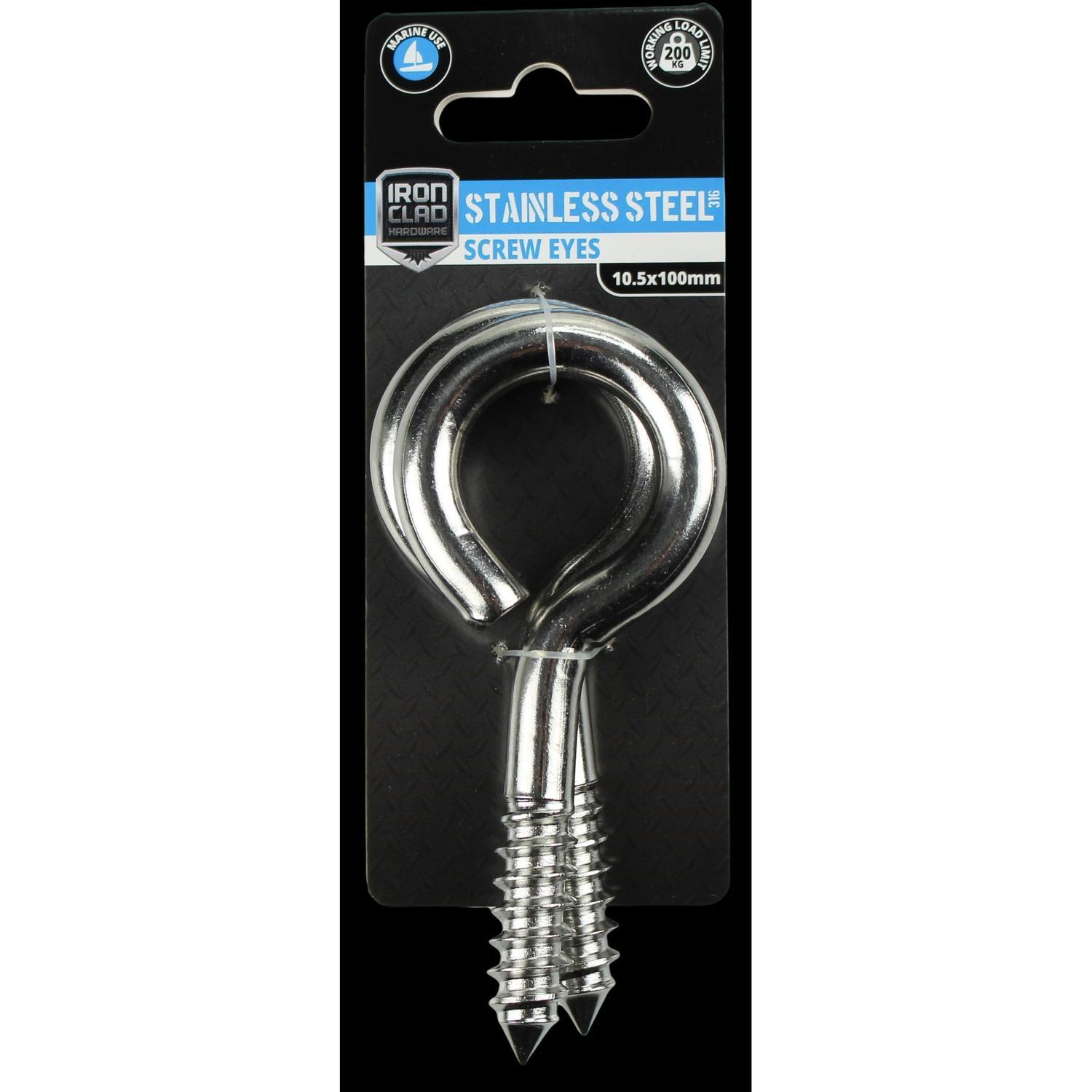 Screw Eyes 9.5x100mm Stainless Steel 316