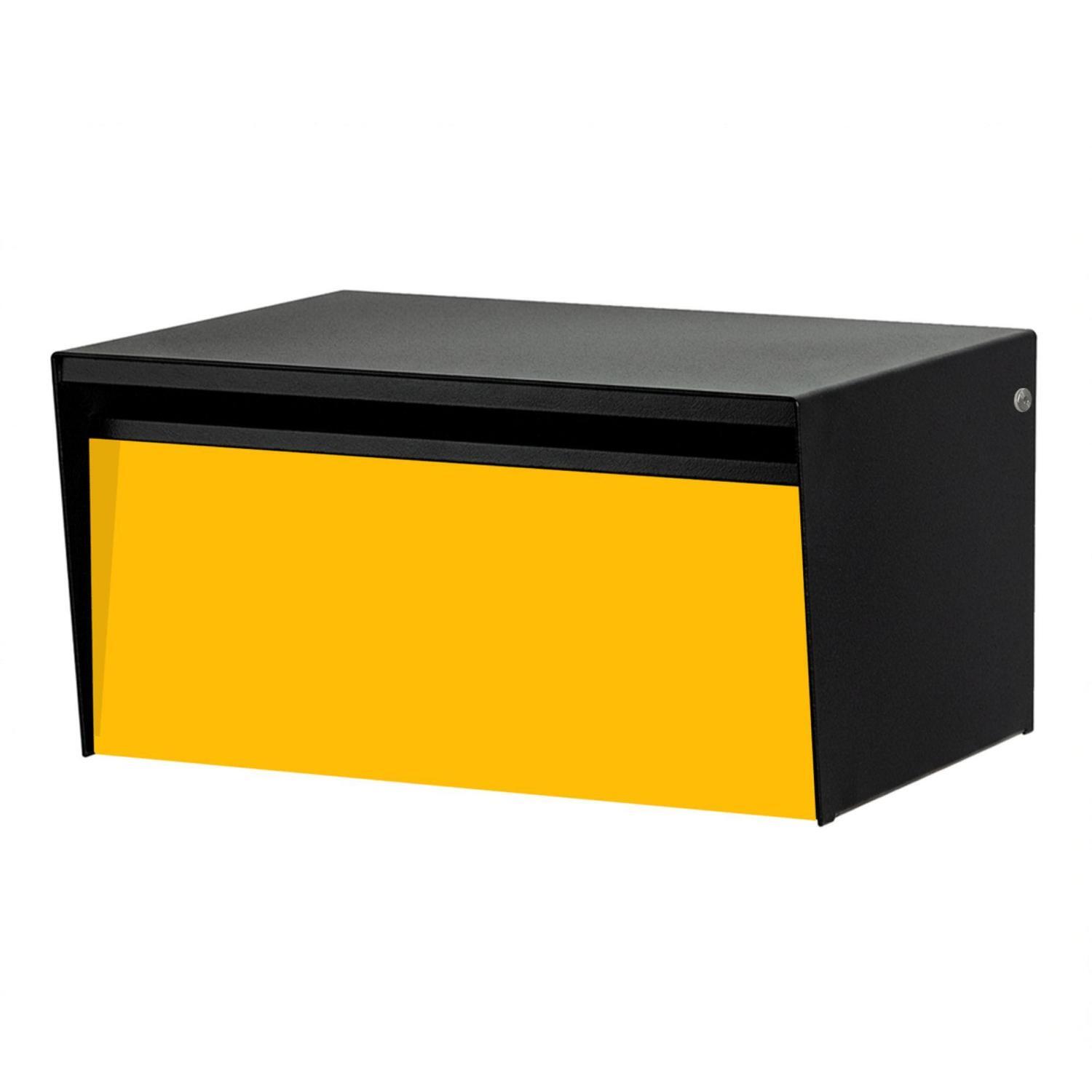 Metal Letterbox  Black/Yellow