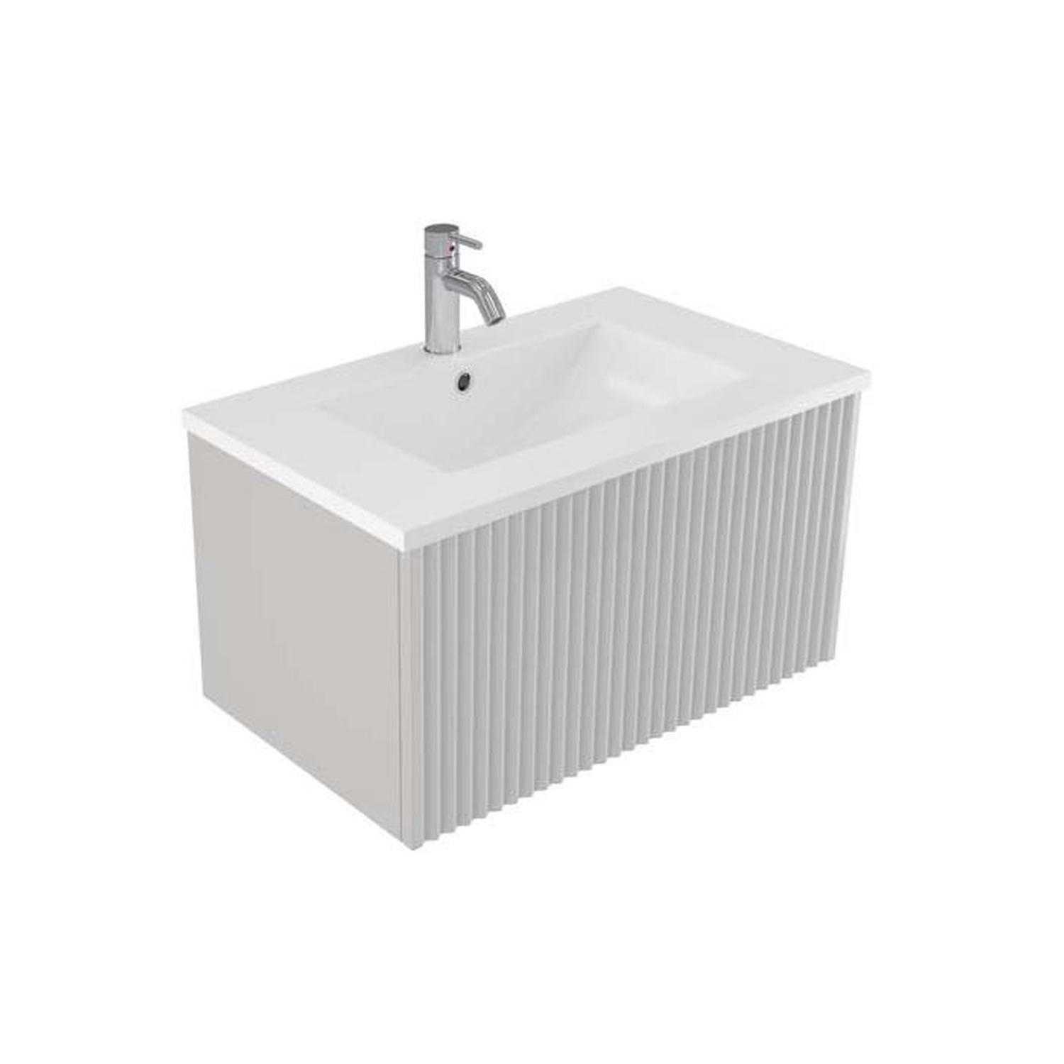 Wave Wall Hung Vanity 750mm Grigio
