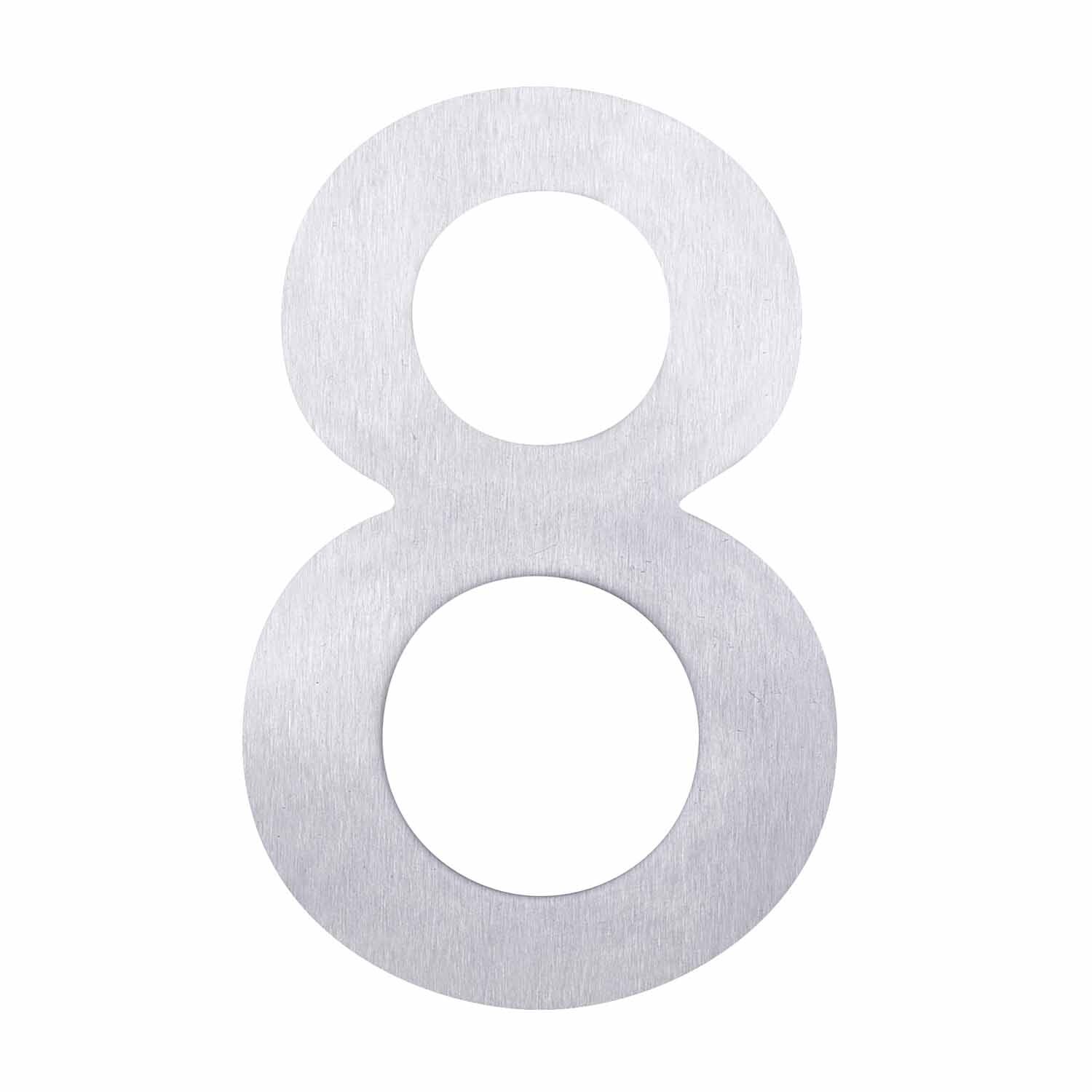 Adhesive Stainless Steel Numeral #8