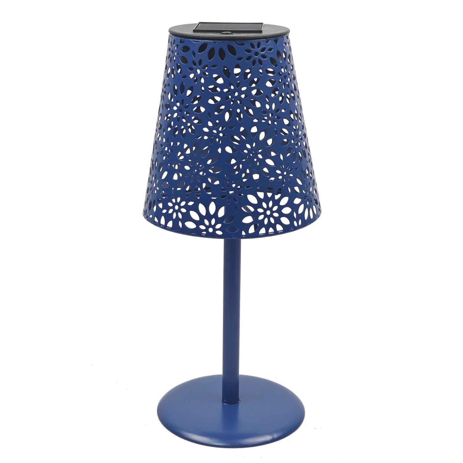 Solar Celeste Iron Table Lamp Blue 13 x 29cm Warm White