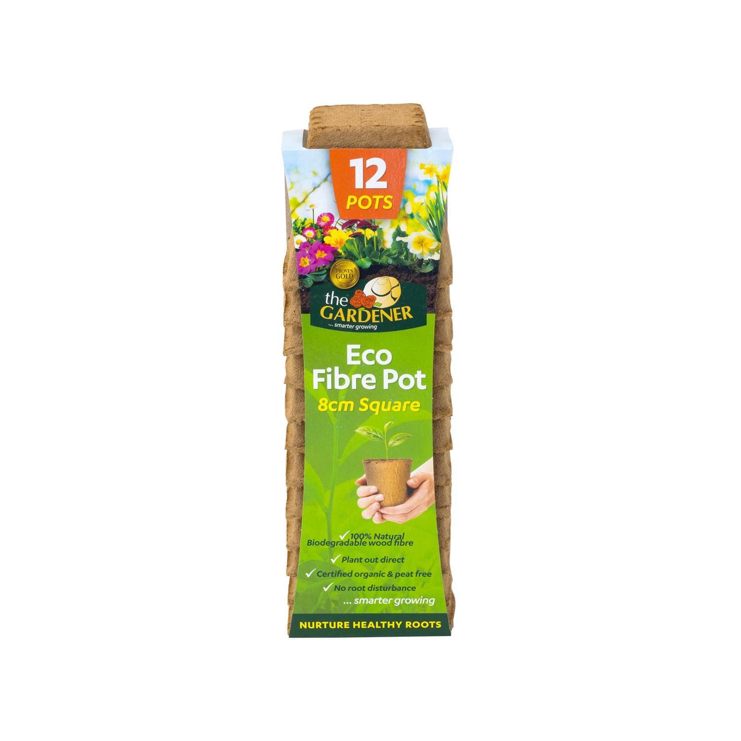 Eco Fibre Square Pot 8cm Pack 12