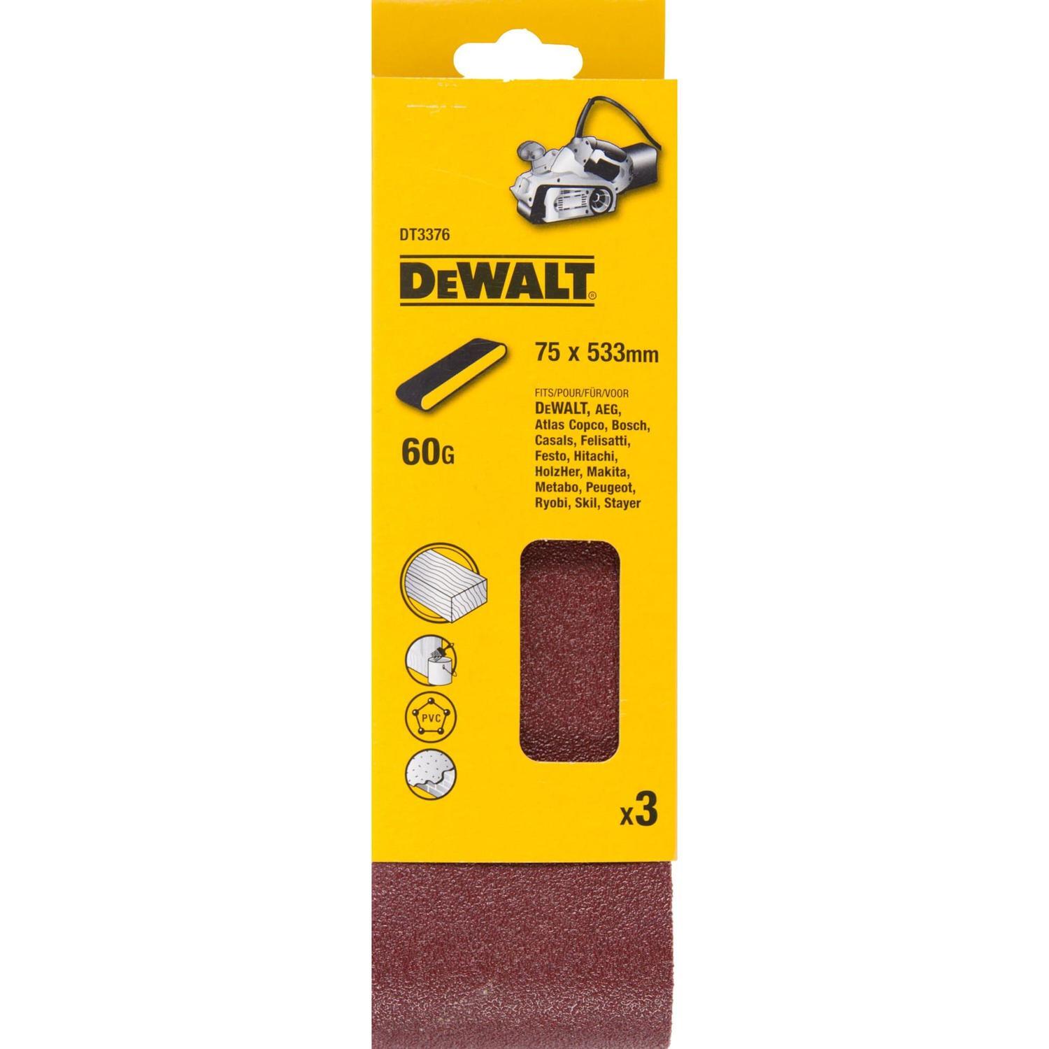 Sanding Belt 75 x 533mm 60G 3 Pack