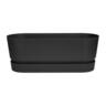 Plastic Trough with Saucer Black 50cm