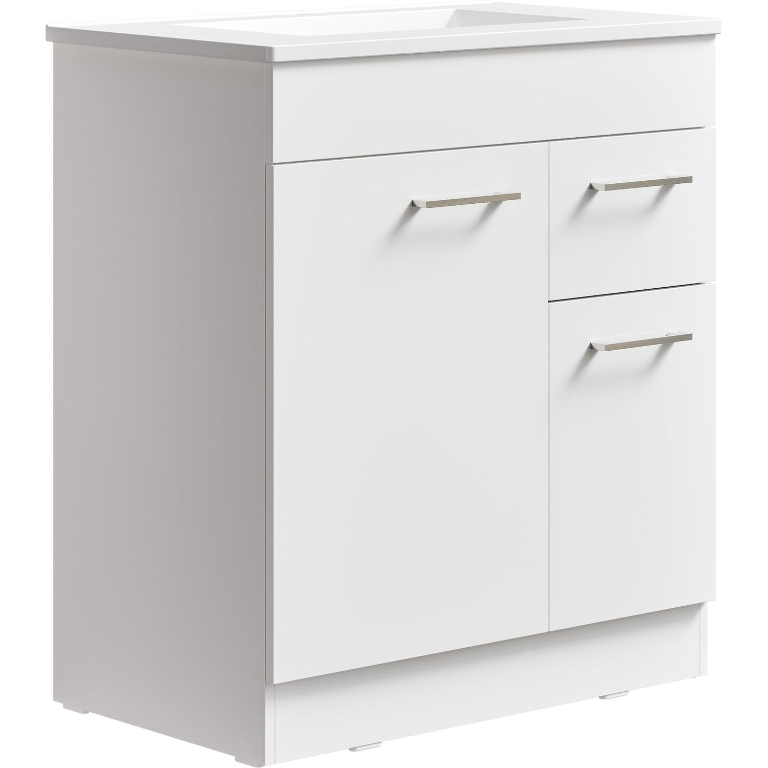 Thin Butler Floor Standing Vanity 750mm Gloss White