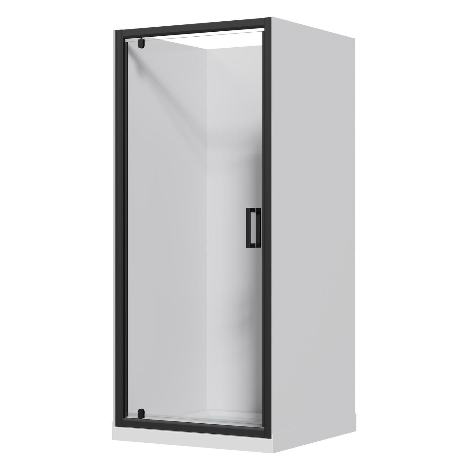 Alcove Flat Wall Acrylic Shower 900 x 900 x 2015mm Black